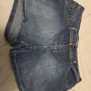 Denim low rise shorts